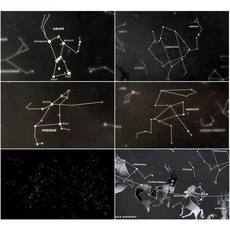 Mappa delle costellazioni fluorescente fosforescente adesiva - immagine 3
