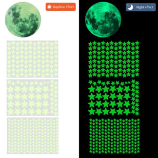 Adesivi stelle e luna fluorescenti fosforescenti