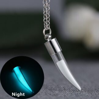 Collana in argento placcato con pendente luminescente